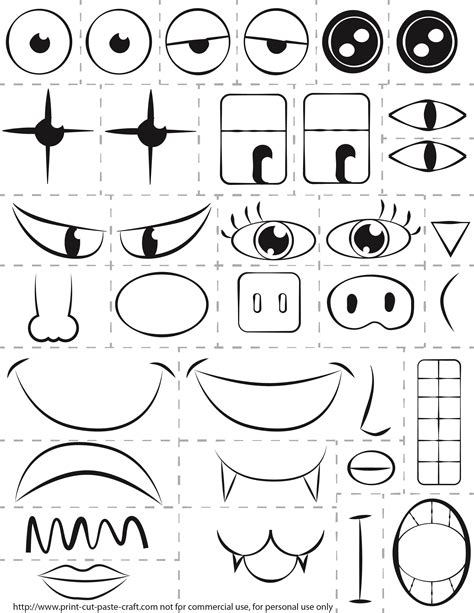 Printable Eyes For Craft Crafts Printable Area