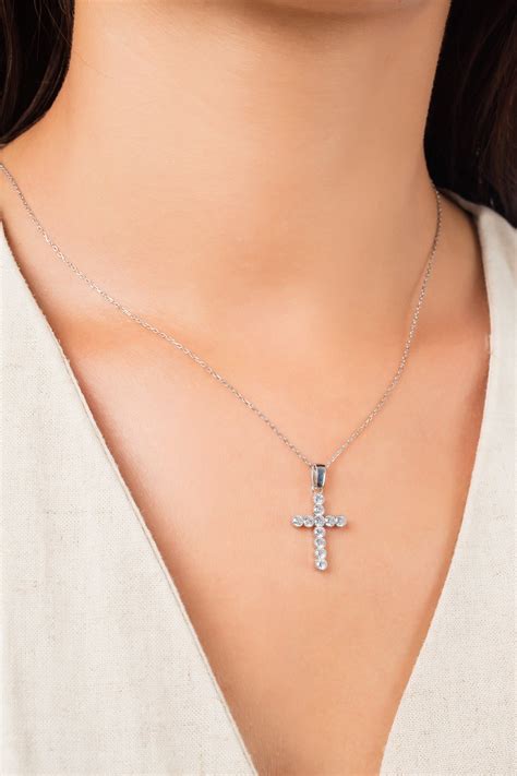 Cross Necklace Birthstone Necklace Birthstone Cross Custom Etsy