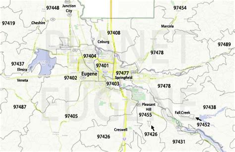 Zip Codes Map Planet Eugene Oregon
