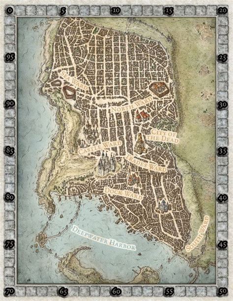 Map Of Waterdeep 地図 ファンタジー 古地図