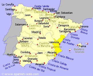 Museen und sehenswürdigkeiten die valencia karte enthält zu mehr als 20 museen und denkmälern in der stadt. Map showing location of Valencia region in Spain