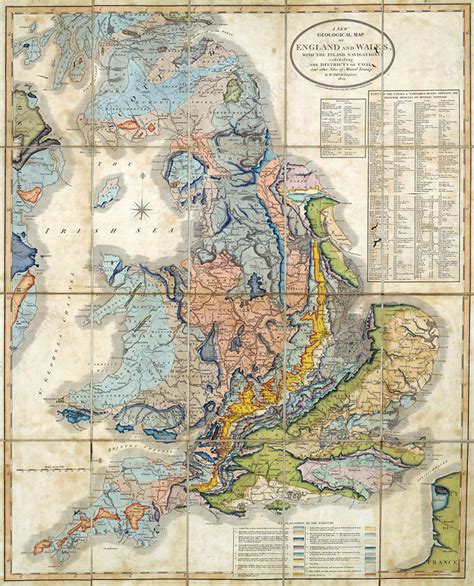 First Geological Map Of Britain 1824 Edition Stock Image C0477078