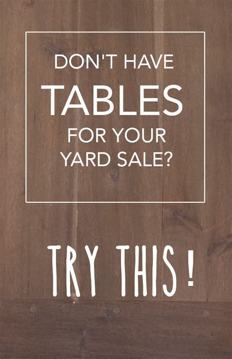 How to make a clothes rack for a garage sale: 10 Ingenious Ways to have a Yard Sale without Tables ...