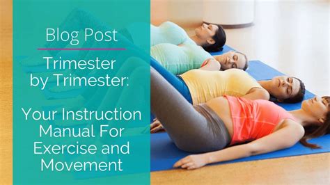 Trimester By Trimester Instruction Manual For Exercise And Movement