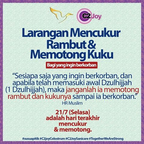Hari Terakhir Potong Rambut Qurban / Rambut yang dilrang dipotong