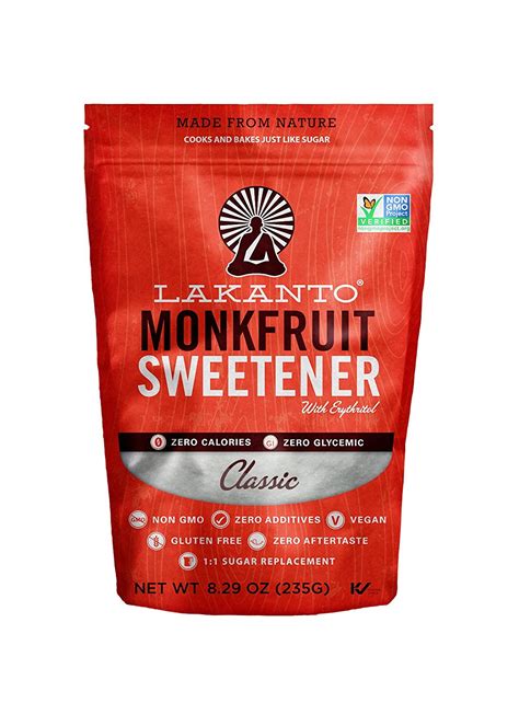 300 times sweeter than sugar, just a little bit of our monk. Endulzante Natural de Monk Fruit Lakanto - Patio Orgánico