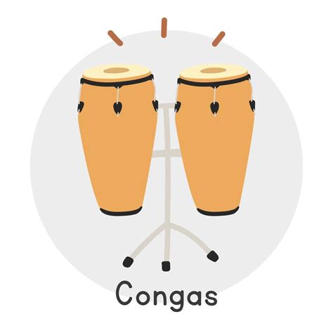 Congas Clipart Cartoon Style Simple Cute Brown Wooden Conga Cuban