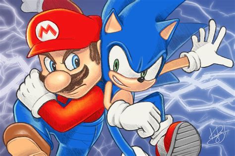 Mario Vs Sonic By Kyrzl Sonic Nintendo Super Smash Bros Sonic
