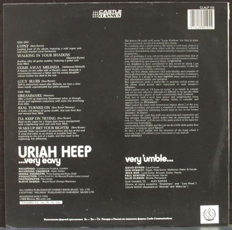 Пластинка Very Eavy Very Umble Uriah Heep Купить Very Eavy Very Umble Uriah Heep по цене 2500 руб