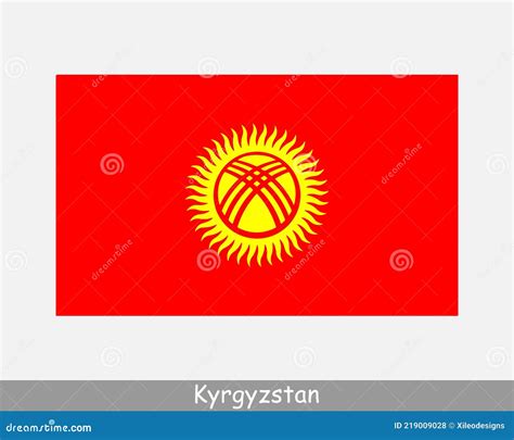 national flag of kyrgyzstan kyrgyzstani country flag kyrgyz republic detailed banner stock