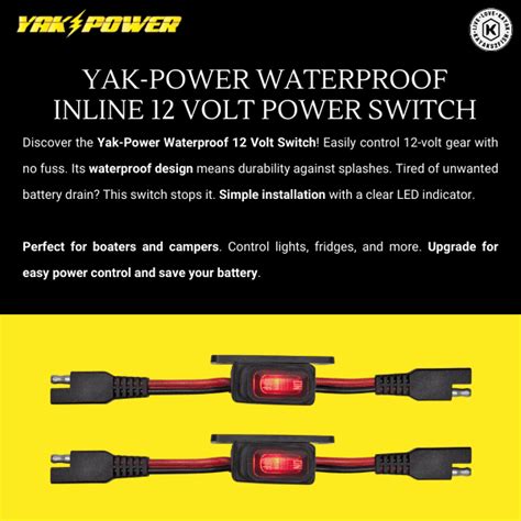 Yak Power Waterproof Inline 12 Volt Power Switch 56 Kayaks2fish