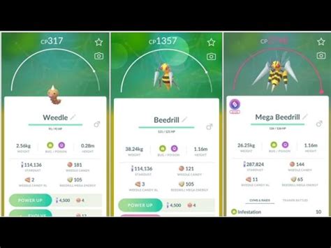 Beedrill Mega Evolution Weedle Evolve Into Beedrill Pokemon Go YouTube