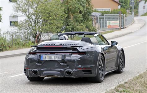As before, there are two small rear seats in. 2020 Porsche 911 Turbo Cabriolet Spotted with Top Down ...