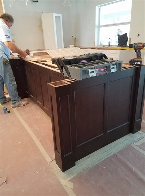 All units should be supported at the corners. Kitchen Under Construction at the start of Install! This is how Kitchens Come together! #KItchen ...