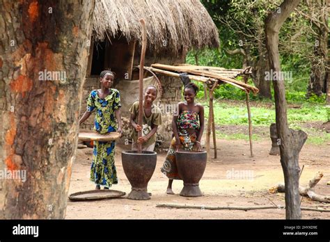 Closeup Of An African Village Sierra Leone West Africa Stock Photo