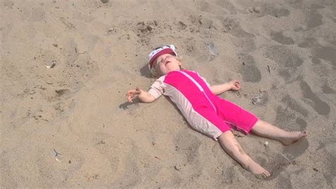 Abbie Making Sand Angels Port Eynon June Youtube