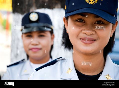 Female Security Guards Mataram Lombok Stock Photo Alamy