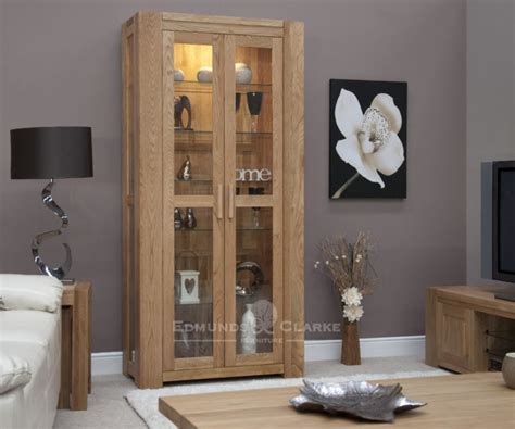 Bury Solid Oak Glass Display Cabinet Edmunds And Clarke Furniture Ltd