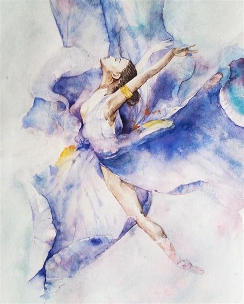 Wonderfully Fluid Watercolor Ballerina Art Bored Art