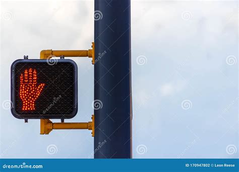 A Orange Pedestrian Crossing Signal Stock Photo Image Of Indicating