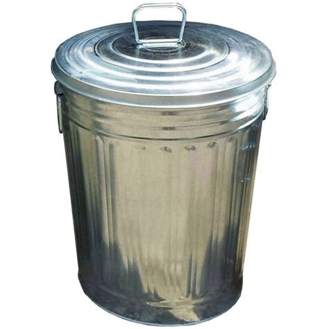 40 Litres Round Outdoor Indoor Galvanized Garbage Can Waste Bin Cw