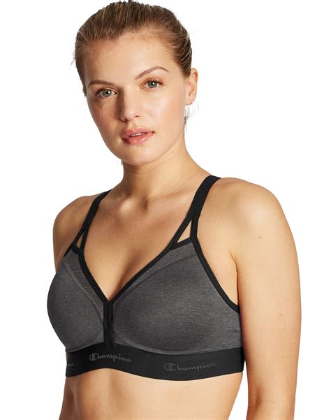 women s champion the curvy strappy sports bra black granite heather xs