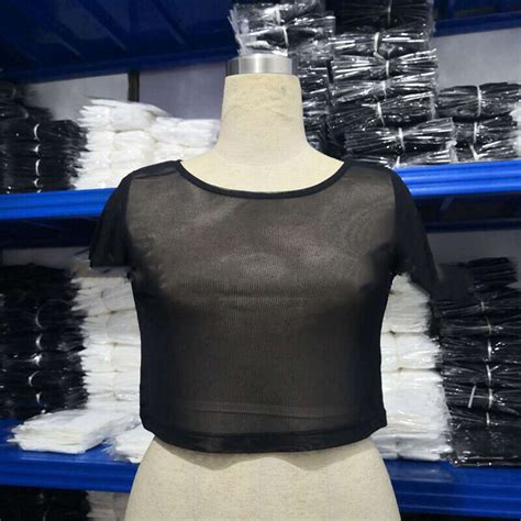 Women Sexy See Through Mesh Sheer Tank Crop Top Vest T Shirt Blouse Tee Tops Ebay