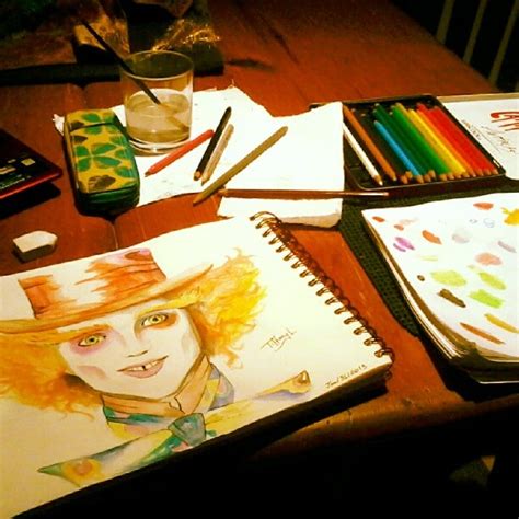 The Mad Hatter In Watercolor By Tiffany Me Cool Drawings Mad