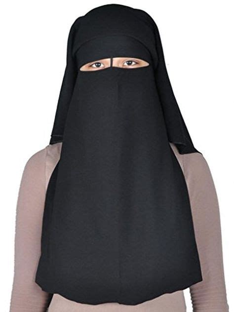 Long Saudi Niqab Nikab 3 Layers Burqa Hijab Face Cover Veil Islam Islamic Jilbab Women Hats