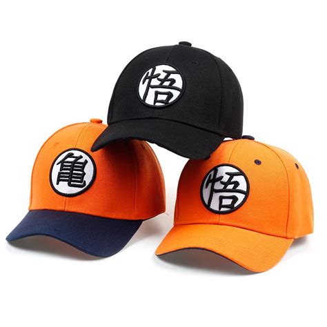 Dragon ball z character with hat. Master Roshi Goku Kame Symbol Orange Black Baseball Cap — Saiyan Stuff