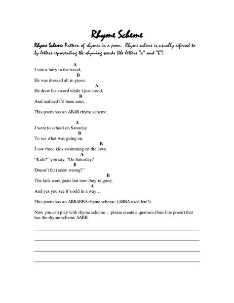 18 Best Images of Worksheets Rhyming Scheme - Poems Rhyme Scheme Worksheets, Rhyme Scheme ...
