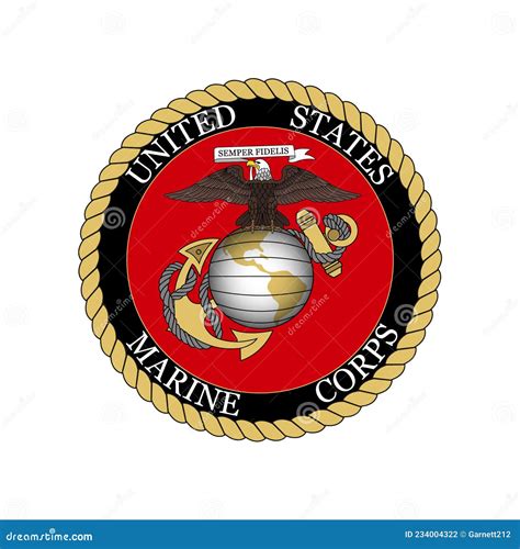 Realistic Vector Logo Of The United States Marine Corps Stock Vector