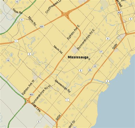 Mississauga Map Region Ontario Listings Canada
