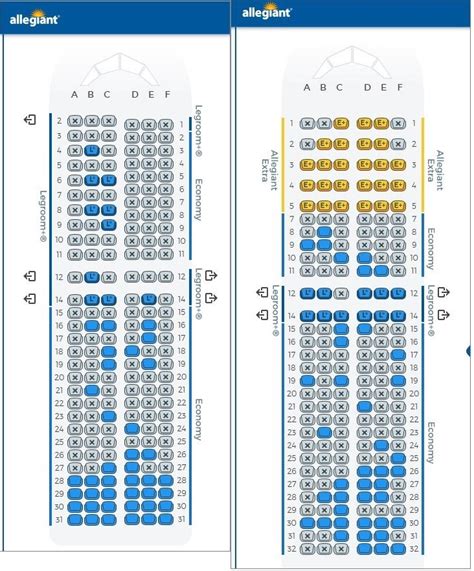 Allegiant Air Aircraft Seating Chart Elcho Table