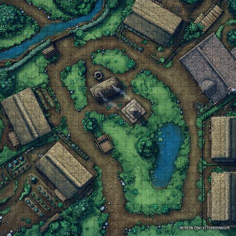 Art Oc The Village Green Battle Map X Dnd