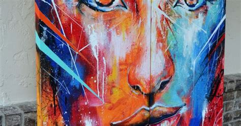 Fire And Ice Abstract Portrait Painting By Noi Amar Via Behance Art