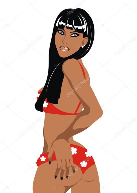 The Beautiful Sexy Girl In Bikini — Stock Vector © Anmaxy 1417656