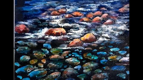 How To Paint River Rocks Underwater 60 Min Step By Step Tutorial
