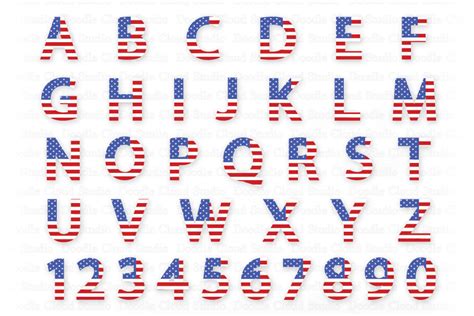 American Flag Alphabet Letters Telegraph