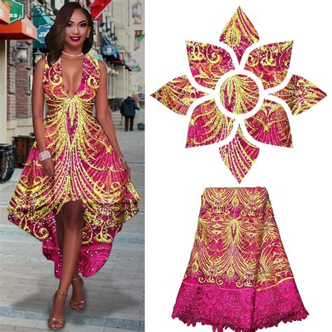 African Dresses For Women Lace Appliques African Lace Fabric 2017 High