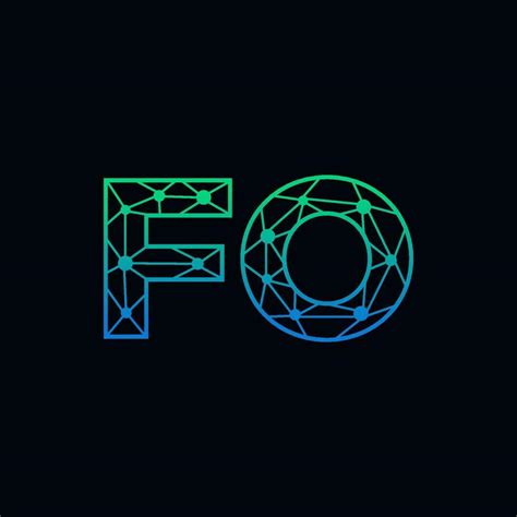 Abstract Letter Fo Logo Design With Line Dot Connection For Technology
