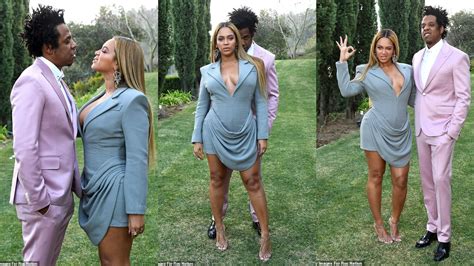 Beyonce And Jay Z Strike Playful Poses At The Annual Roc Nation Pre Grammy Brunch In Los Angeles