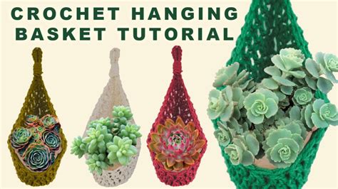 How To Crochet A Plant Hanging Basket Tutorial Diy Brunaticality