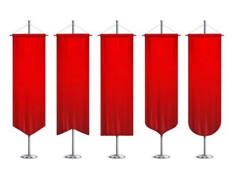 Free Vector Signal Red Long Sport Advertising Pennants Banners