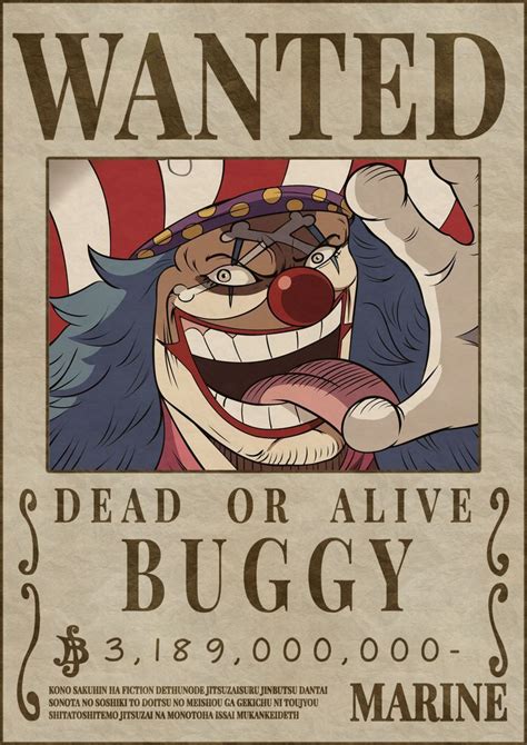 Buggy The Star Clown One Piece New Bounty Poster En One Piece Recompensas Personajes De