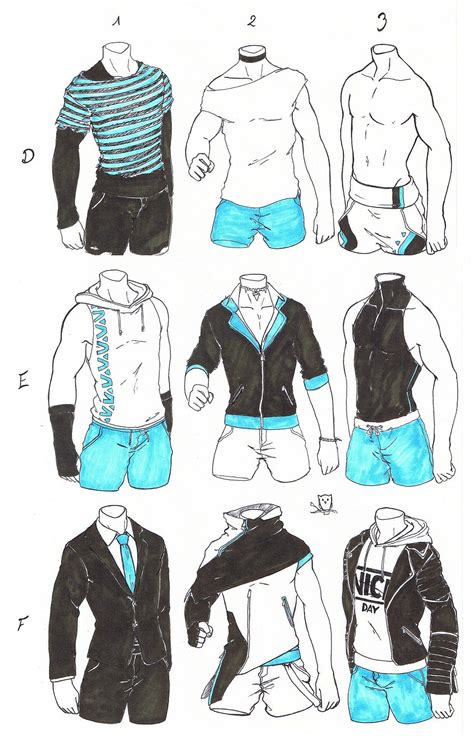 drawings of outfits for men