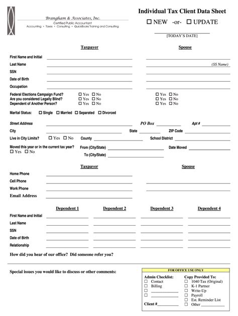 Tax Client Information Sheet Fill Out Sign Online DocHub