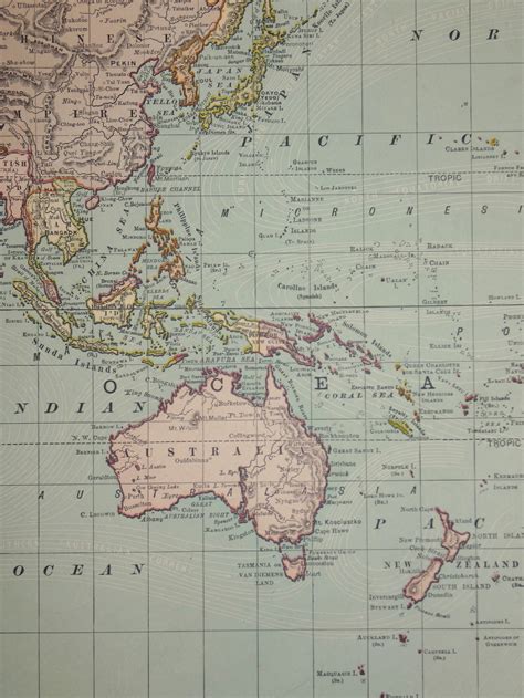 Large 1892 World Map On Mercators Projection Rand Mcnally Etsy