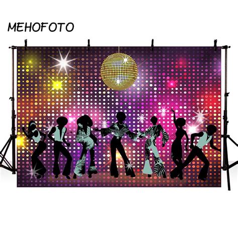 Mehofoto Vintage 80s 90s Disco Night Party Backdrop Neon Boogie Dancers