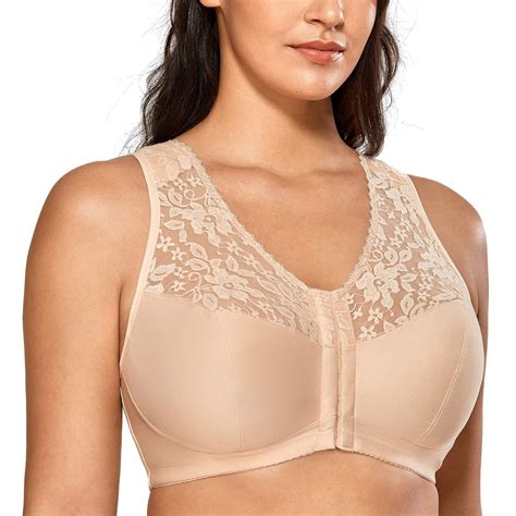 price 21 99 delimira women 39 s full coverage wirefree lace plus size front closure bra